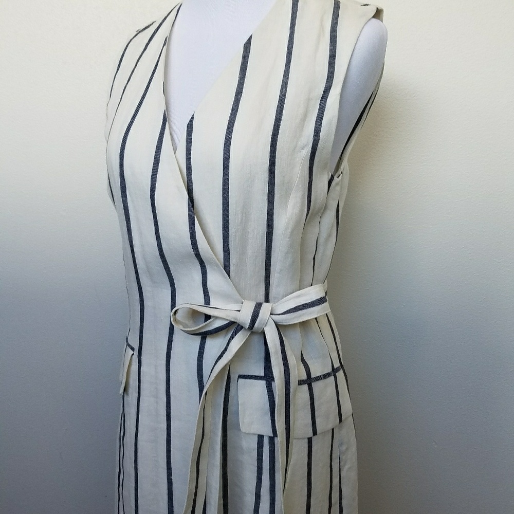 THEORY LINEN WRAP DRESS